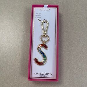 True to Form Multicolor "S" Bag Charm w/ Gold-tone Hardware - NWT